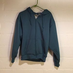 Turquoise Green Thermal Lined Zip-Up Hoodie
